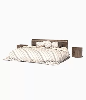 Wenge headboarded Bed
